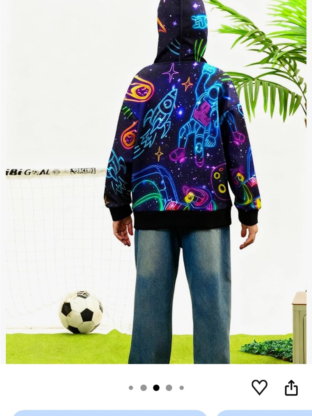 Neon Space Graphic Hoodie - Multicolor